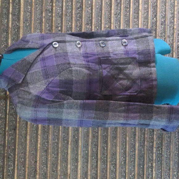 Pendleton Purple Gray Wool Blazer button jacket cropped xs - Picture 2 of 9